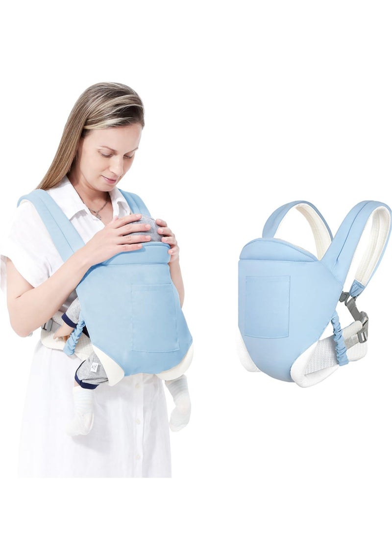 Baby Sling Carrier, Adjustable Breathable Carrier, Ergonomic Toddler Carrier, Infant Hip Seat Carrier, Suitable for Breastfeeding & On-The-Go (Blue)