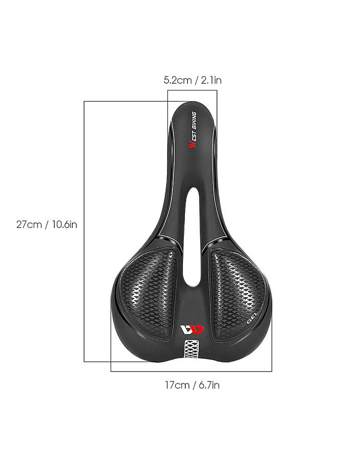 Bike Seat Padded Bicycle Saddle Cushion with Removable Rechargeable LED Tail Light for Men Women MTB Mountain Road Bike Cycling