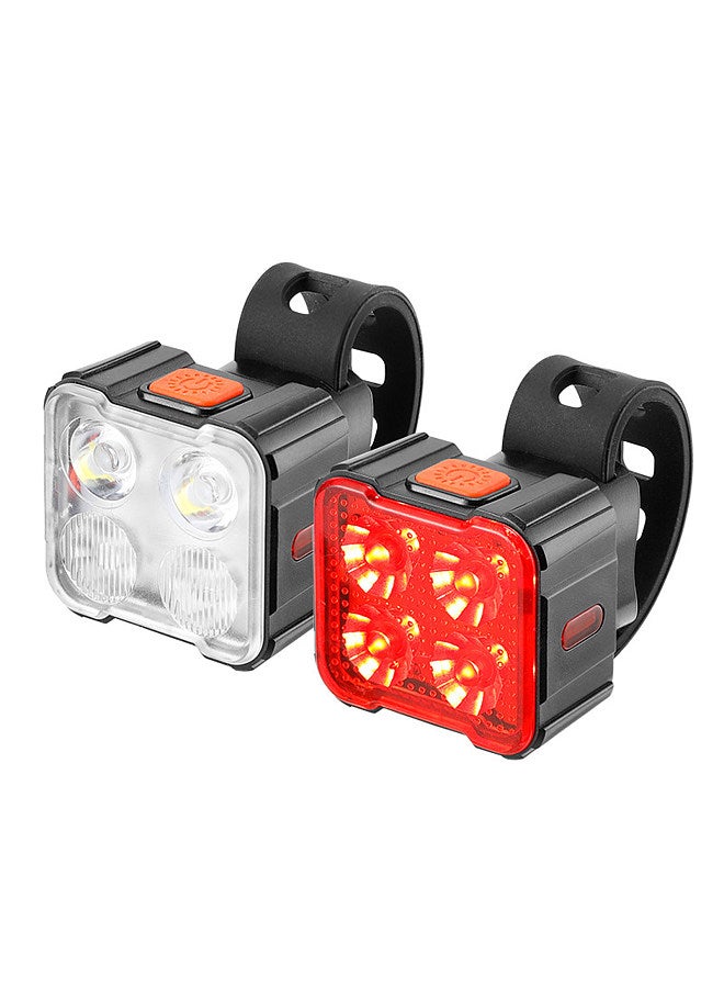 Rechargeable Bike Lights Set Front and Rear Waterproof Bike Lights for Night Riding