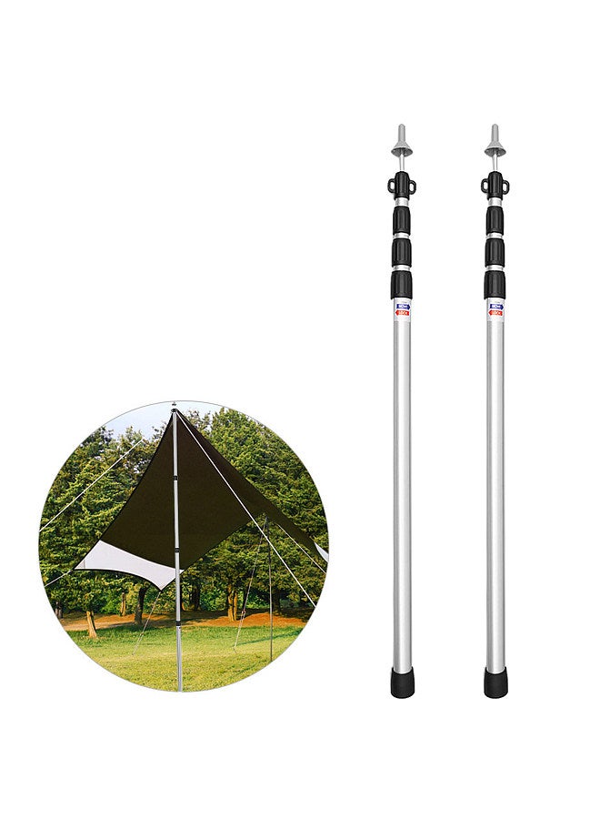 Thicken Aluminum Alloy Tent Pole Adjustable Tent Support Rods Beach Shelter Tarp Awning Pole Replacement Poles Accessories for Camping Hiking Backpacking Tent