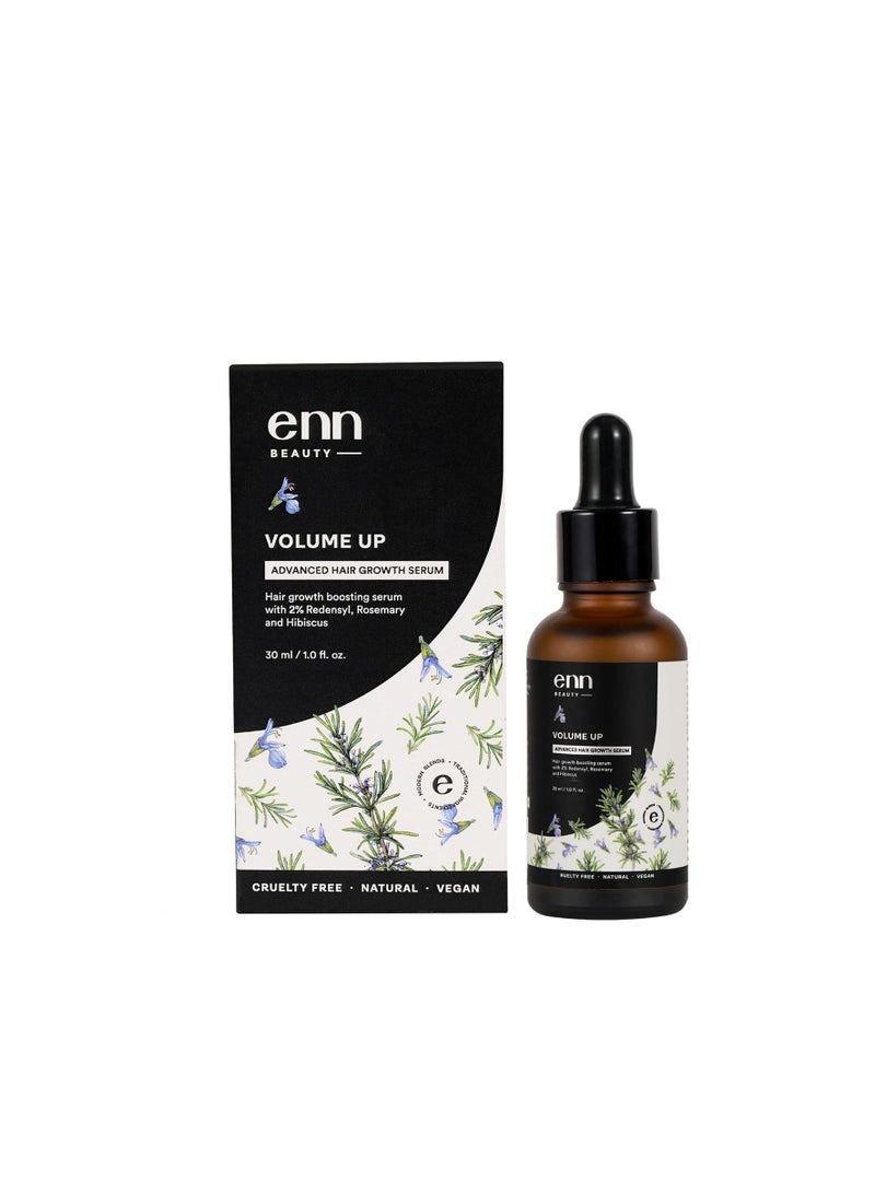 Enn Volume Up Advanced Hair Growth Serum 30ml Enriched with Redensyl and Hibiscus for Hair Fall Control for Thicker and Healthier Strands