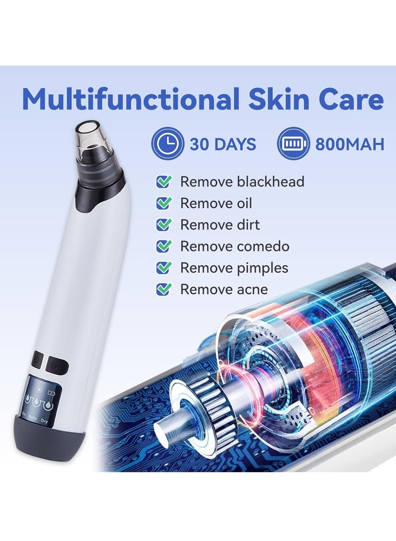 Blackhead Remover Vacuum, Blackhead Extractor Pore Vacuum Hot Compress, Electric Acne Comedone Whitehead Remover Tools-4 Suction Power with LED Display, Rechargeable Pimple Popper Tool Kit