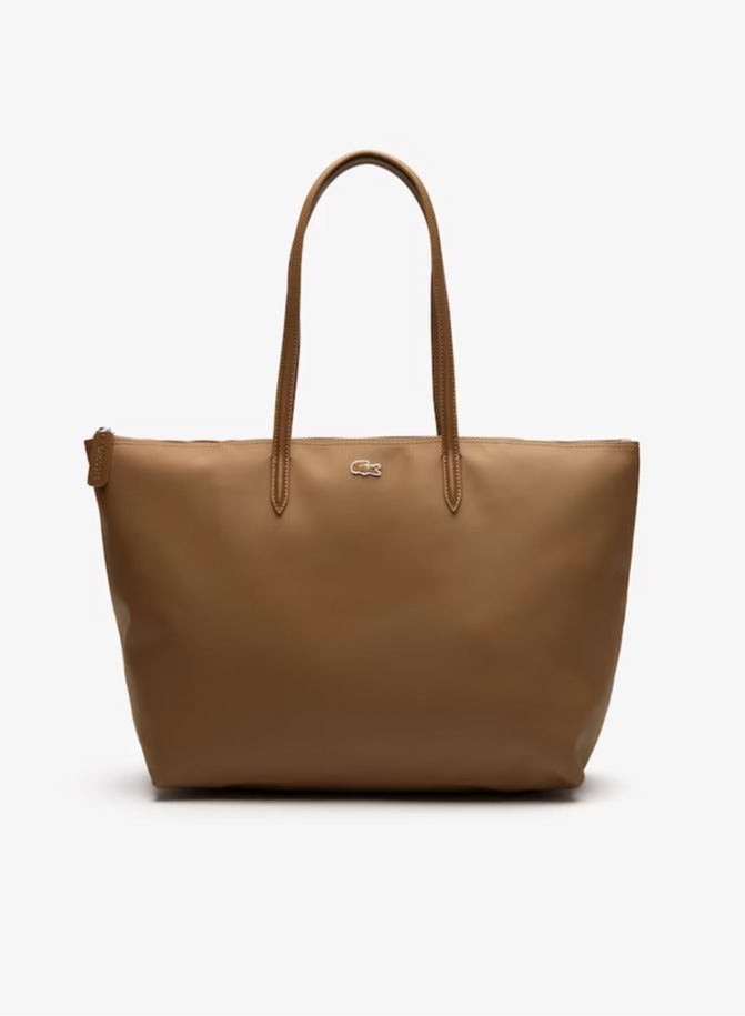 Lacoste Women's L12.12 Concept Fashion Versatile Large Capacity Zipper Handbag Tote Bag Shoulder Bag Large Khaki