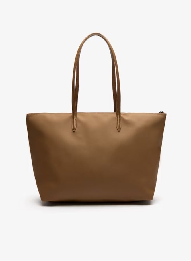 Lacoste Women's L12.12 Concept Fashion Versatile Large Capacity Zipper Handbag Tote Bag Shoulder Bag Large Khaki