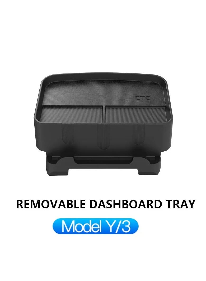 For Tesla Model 3/Y Dashboard Storage Box Silicone Glasses Panel Key Tray Auto Center Console Holder Removable Case 2023 inter