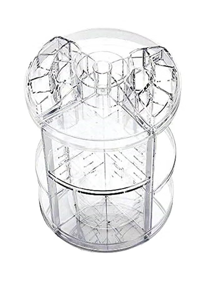 Makeup organizer, 360 degree rotating adjustable cosmetic storage display case with 8 layers large capacity - Clear