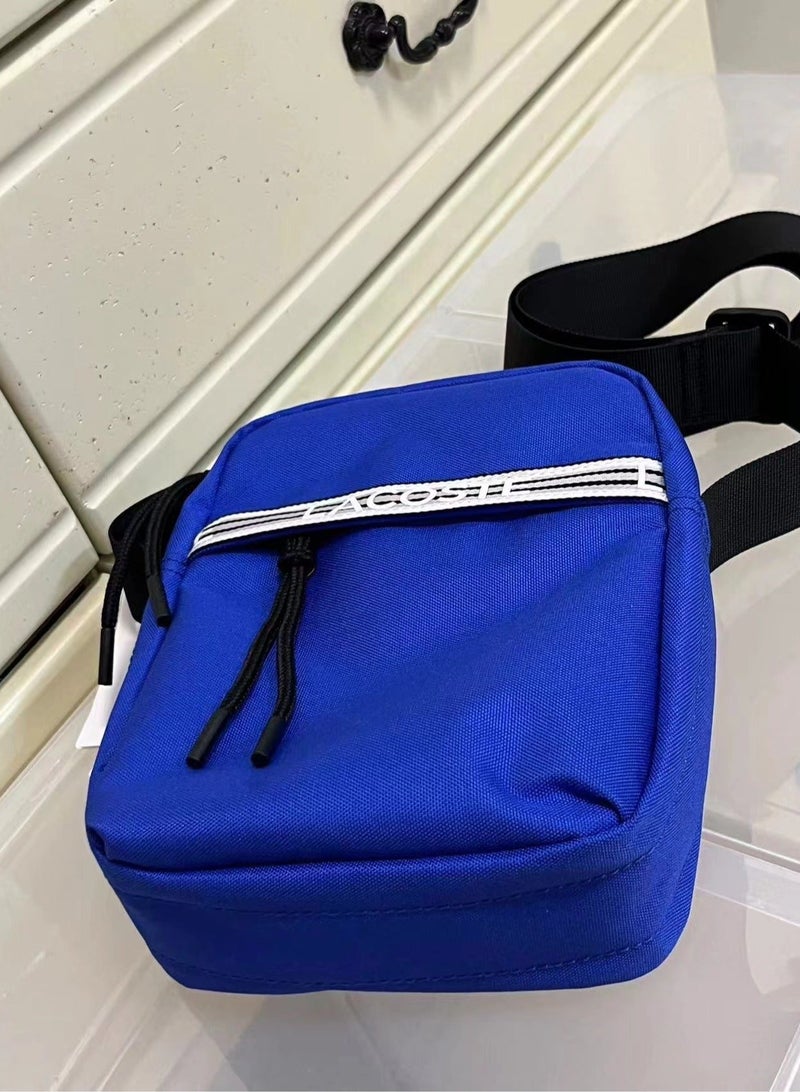LACOSTE Single shoulder crossbody men's bag lightweight and practical 600D nylon zipper mobile phone bag trend Travel Bag 13.5*19cm