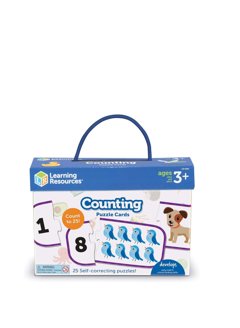 Counting Puzzle Cards, Kindergarten Readniness Self Correcting Puzzles Ages 4 Color Multi