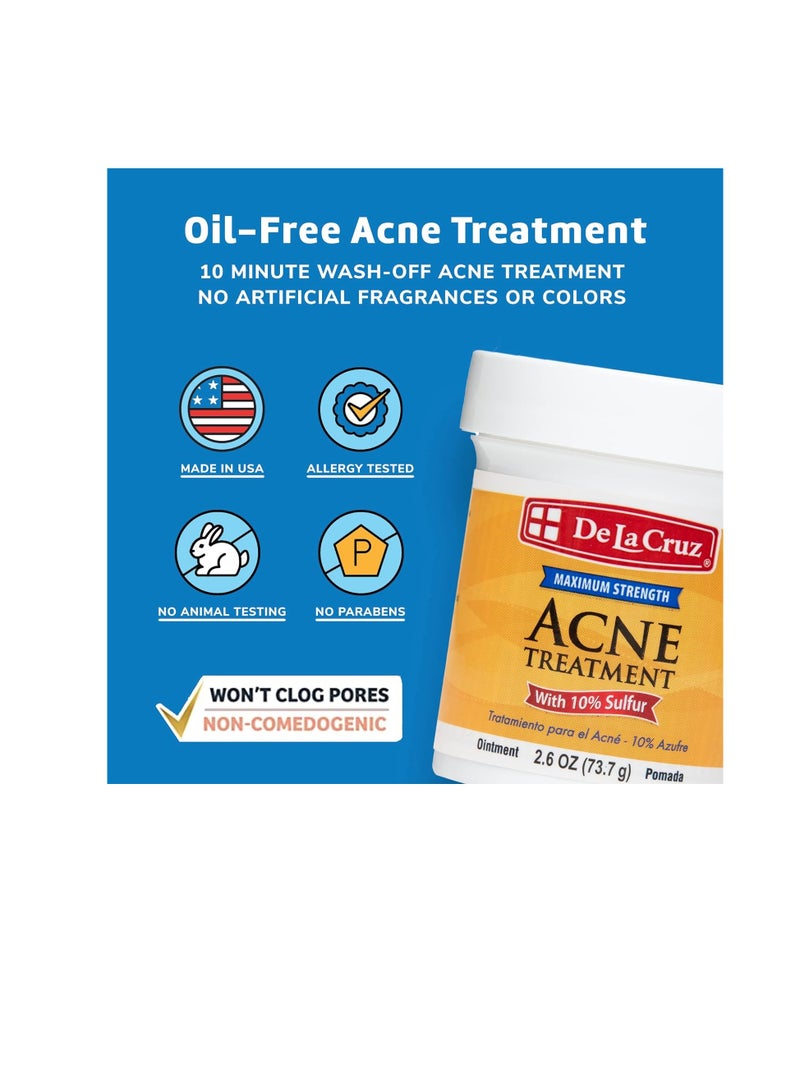 Sulfur Ointment - Cystic Acne Treatment - Cystic Acne Spot Treatment for Face and Body - 2.6 OZ