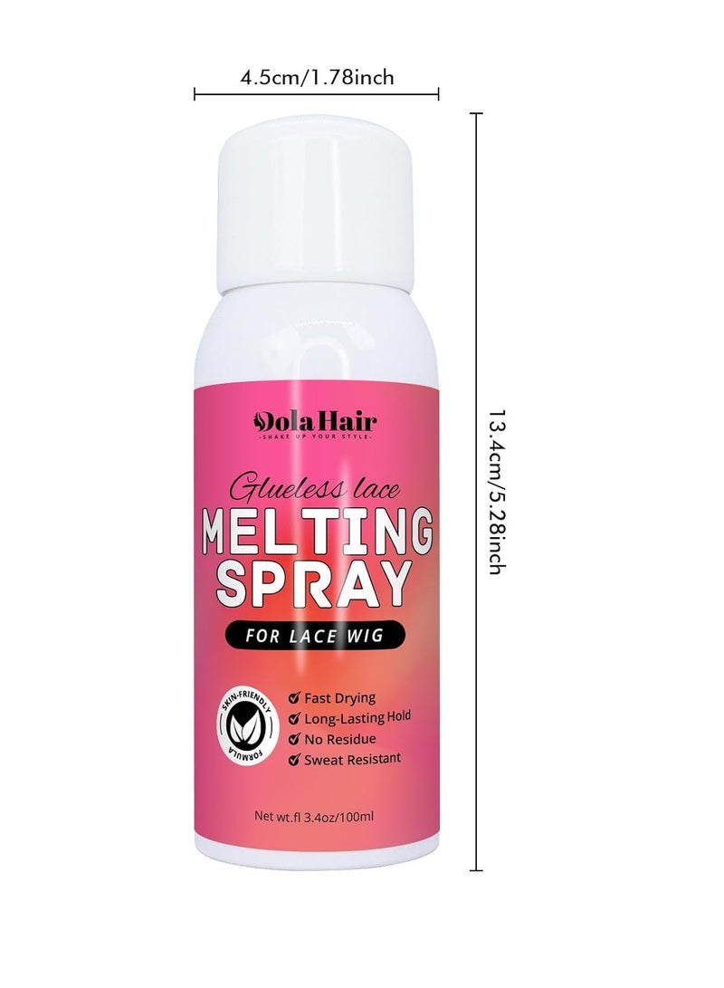 Lace Melting and Holding Spray Glue-Less Hair Adhesive for Wigs Lace Bond Adhesive Wig Spray Medium Hold Edge and Hairline Protect Wig Spray Glue Spray Wig Melting Spray Lace Bond Spray