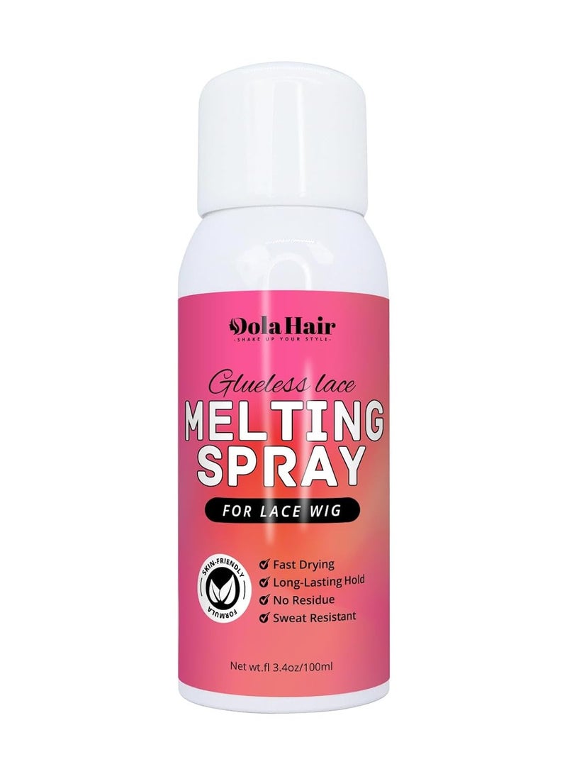 Lace Melting and Holding Spray Glue-Less Hair Adhesive for Wigs Lace Bond Adhesive Wig Spray Medium Hold Edge and Hairline Protect Wig Spray Glue Spray Wig Melting Spray Lace Bond Spray