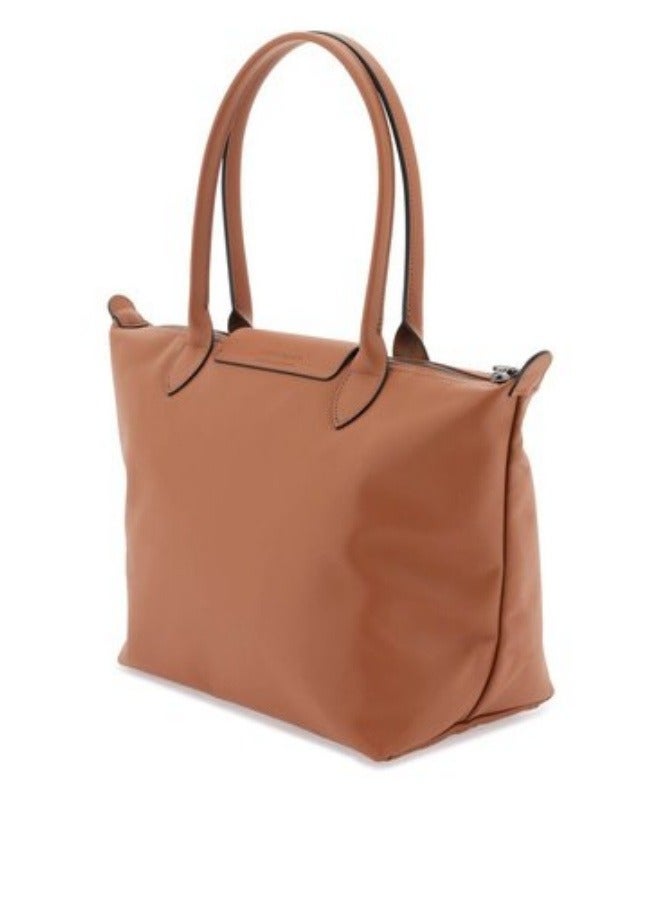 Longchamp women's large tote bag, handbag, shoulder bag, brown classic style
