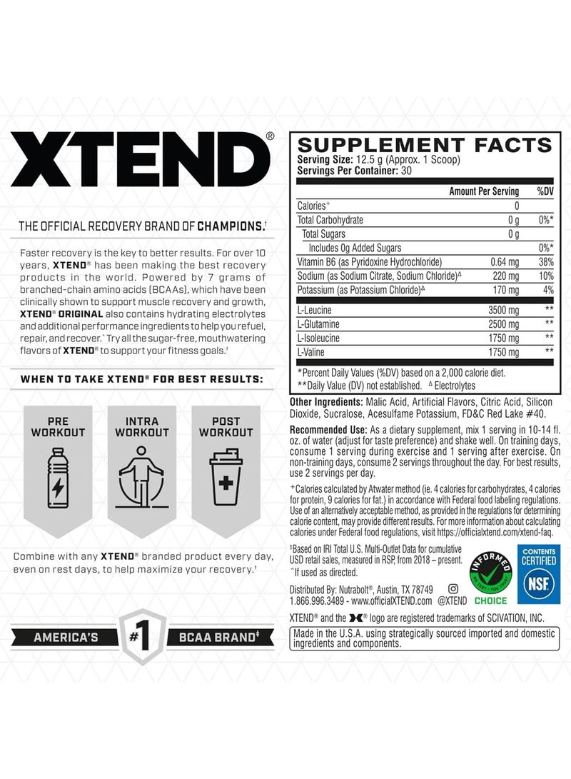 Xtend Original 7g BCAA 444g Blue Raspberry Ice Flavor 30 Serving