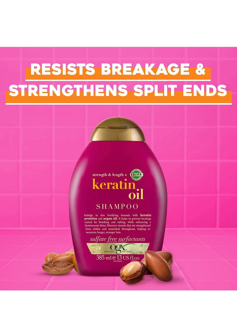 Pack of 2 Ogx Shampoo Anti Breakage  Keratin Oil 385ml