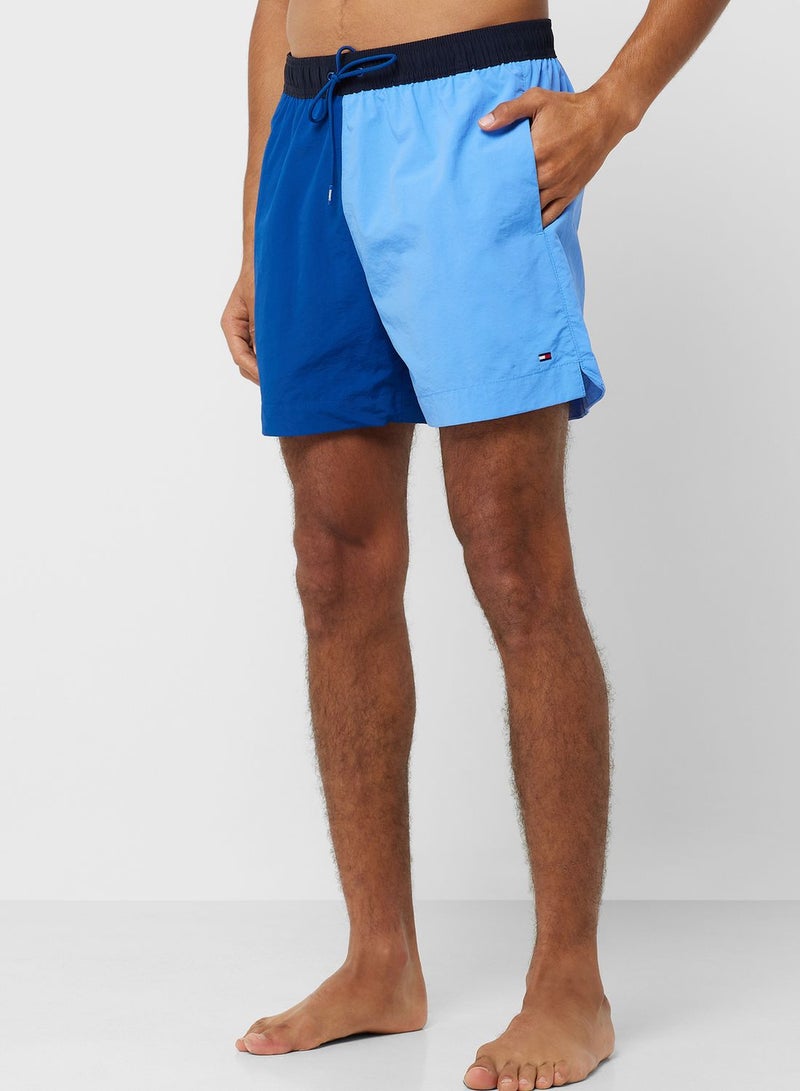 Color Block Drawstring Swim Shorts