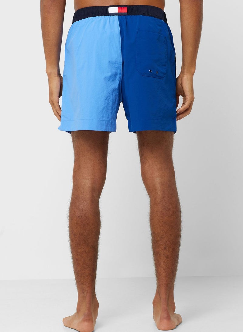 Color Block Drawstring Swim Shorts