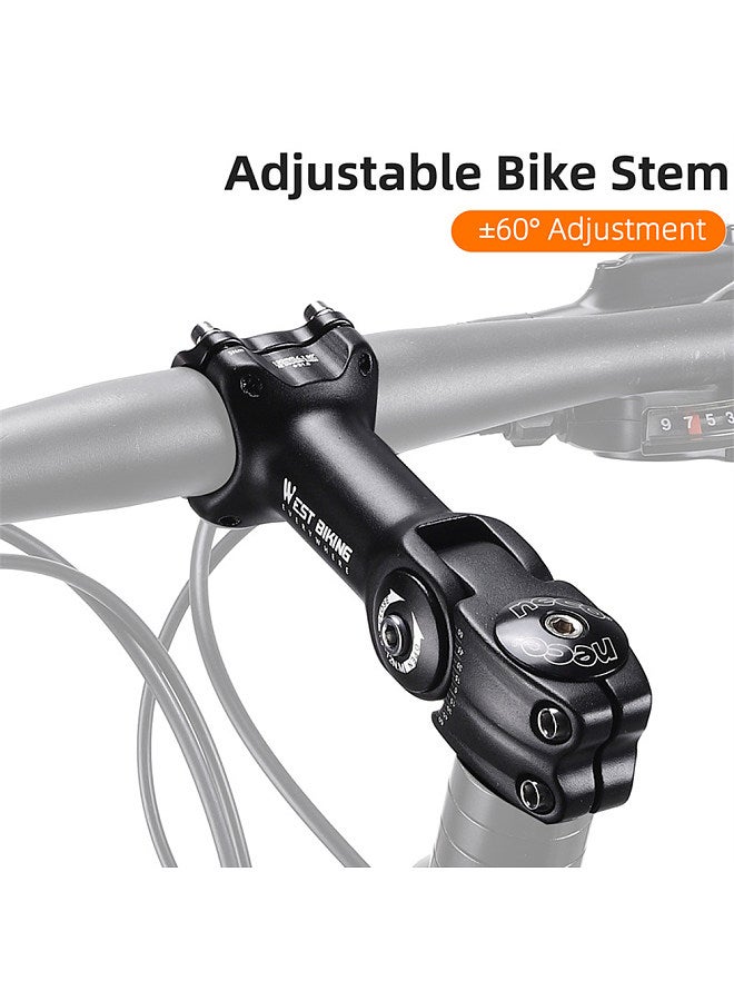 Adjustable Bicycle Handlebar Stem Variable 60 Degree Angle Aluminum Alloy Bike Handlebar Riser Road Bike Front Fork Stem Adapter