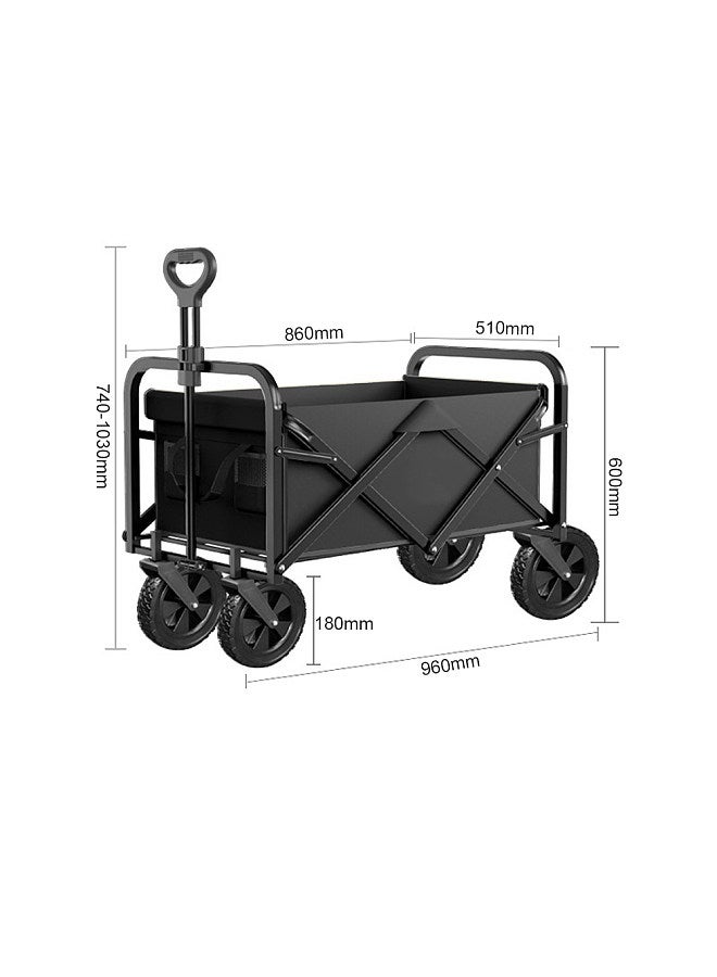 Portable Household Camping Cart Foldable 150L Large Capacity Shopping Cart Multi-function Adjustable Handle Picnic Cart