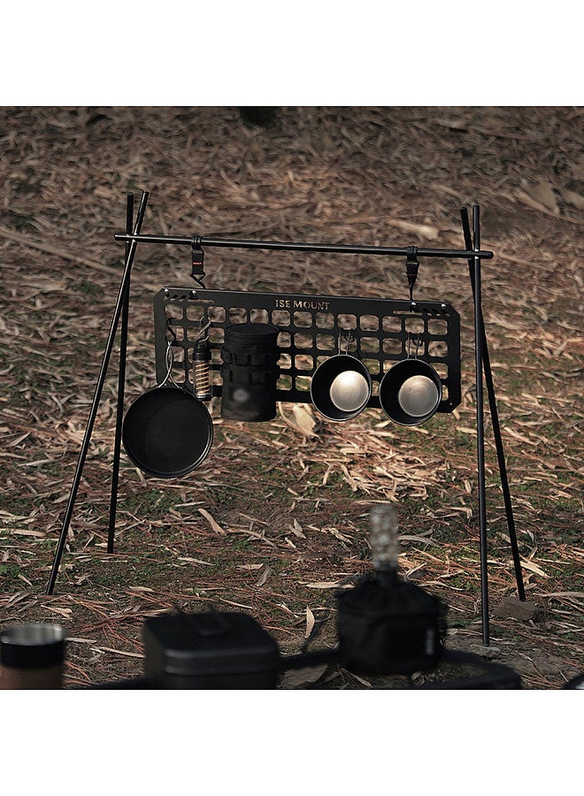 Outdoor Table Side Grids Hung Board Iron Hole Board Cups Bowls Drying Rack Multifunctional Camping Picnic Display Storage Rack