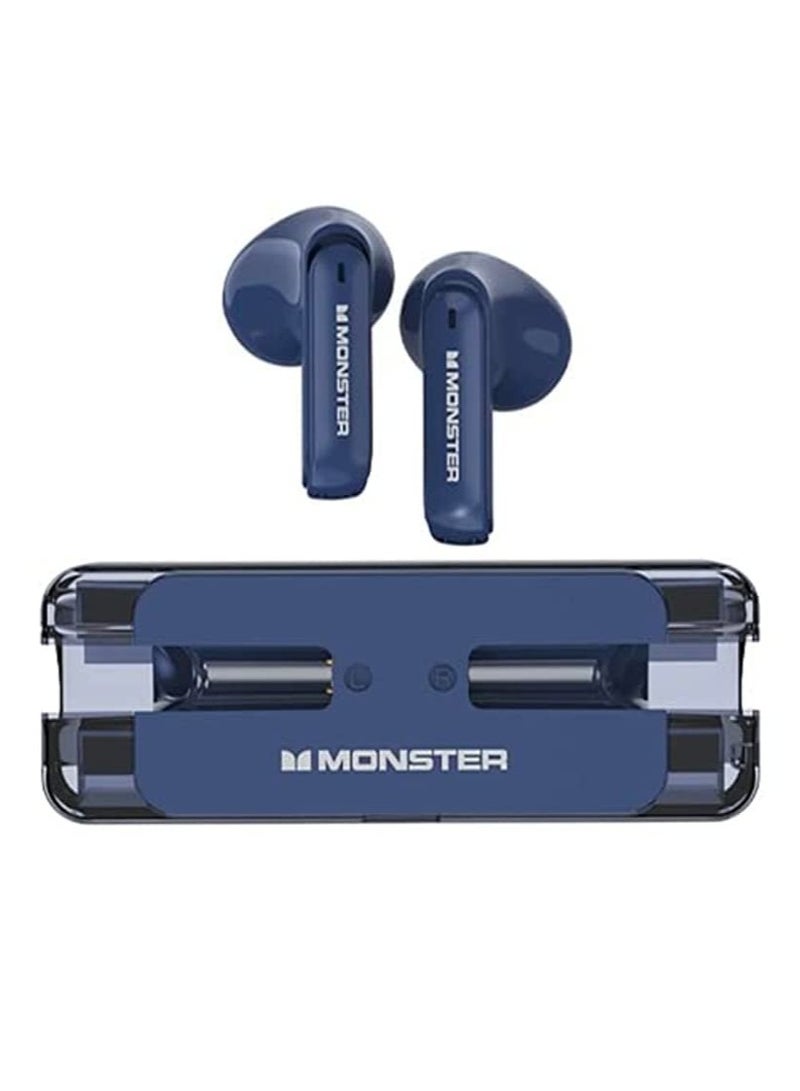Monster Airmars Xkt08 True Wireless Gaming Earphones - Blue