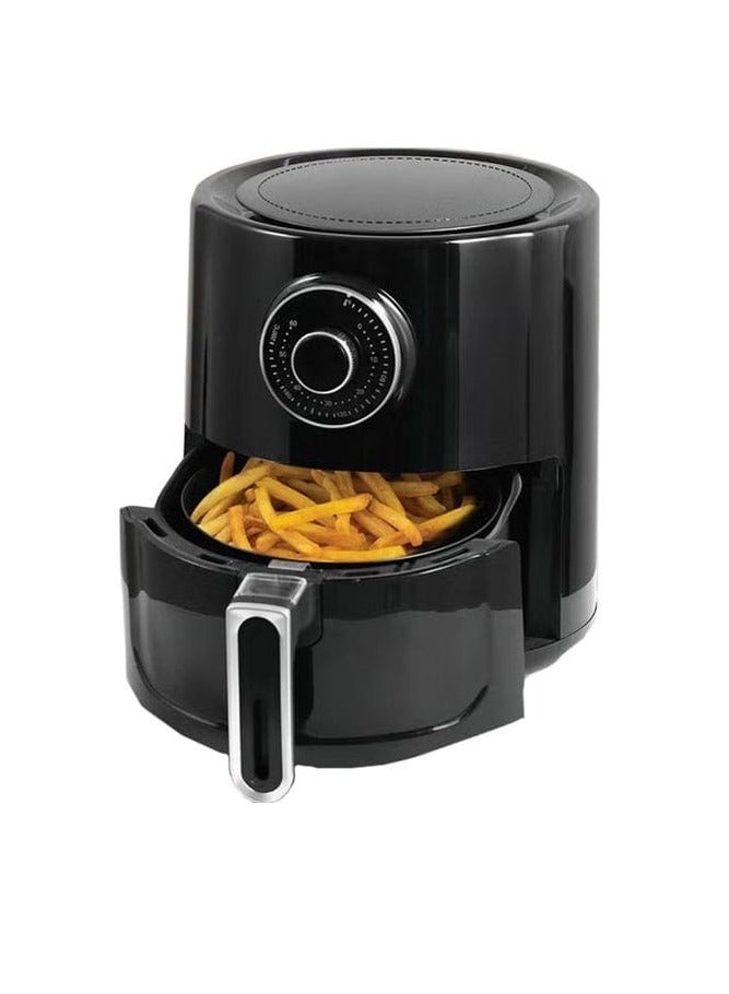 Air Fryer 3.5L 1350W Cool Touch Housing & Handle with Overheat Protection, LED On-Off Lights 60 Minutes Timer, Non Stick Detachable Basket Temperature and Timer Control Black