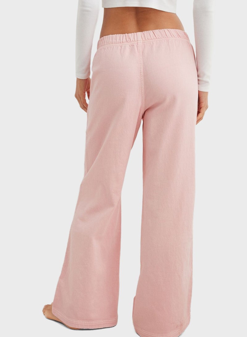 Tie Waist Wide Leg Pants