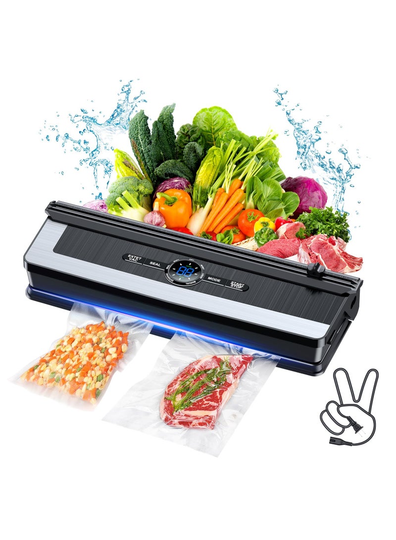Vacuum sealing machine - 8 in 1 food vacuum sealing machine with integrated cutter, automatic air sealing system, LED indicator for food storage, food storage modes