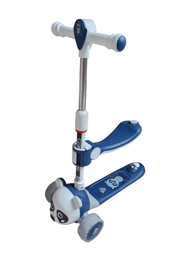Lovely Baby Kick Scooter TG 633S for Kids Ages 3-8 Foldable Seat - 3 Wheel Scooter and Adjustble Height - Blue