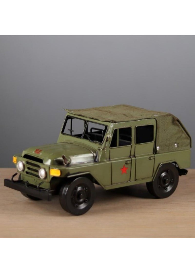 Beijing Jeep Army Green Alloy Model Simulation Car Decoration Collection Vehicle Military Simulation Alloy Car Model Decoration