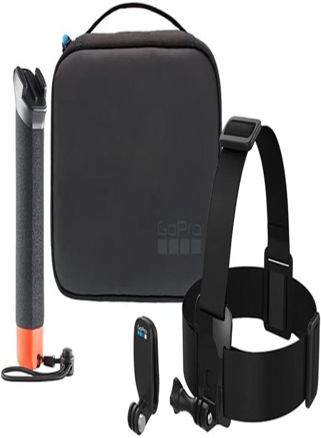 GoPro Camera Adventure Kit: Includes Compact Case, The Handler (Floating Hand Grip), Head Strap + QuickClip - Official Gopro Accessory