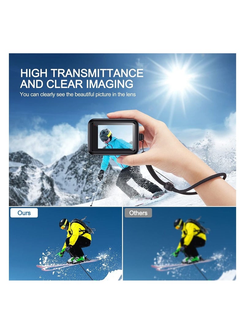 Silicone Sleeve with Lanyard and 6 Pcs Tempered Glass Screen Lens Protector for GoPro Hero 10 Black