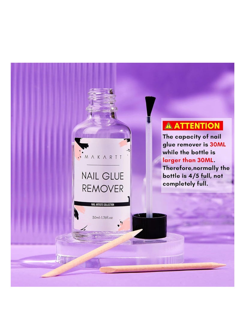 Makartt Nail Glue Remover for Press on Nails-30ML Press On Nail Remover-Easy Removal Debonder for Glue on Nail Tips,Non-Acetone Nail Polish Remover