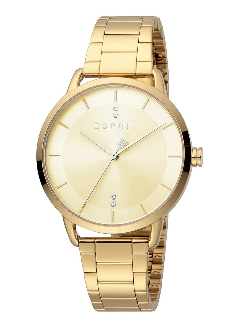 Esprit Stainless Steel Analog Women's Watch With Stainless Steel Gold Band ES1L215M0085