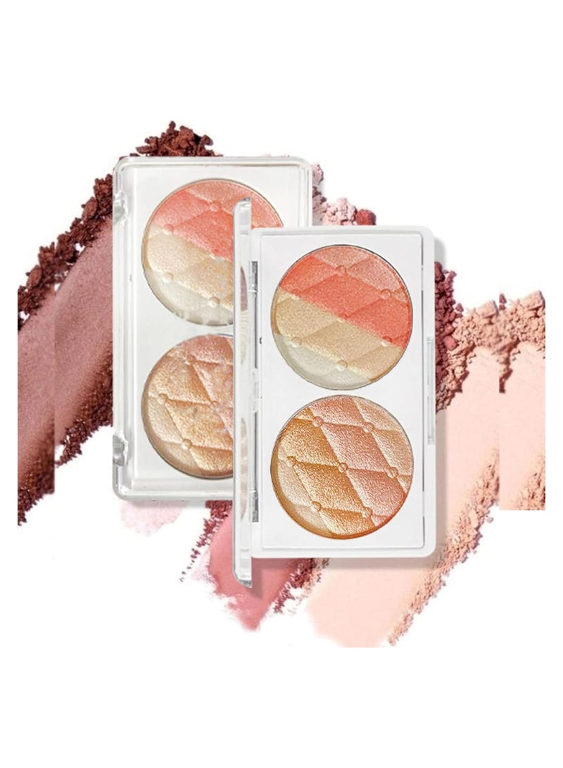 Powder Blusher Repair Plate, Makeup Palette, Face and Body Shimmer Highlighters Powder Natural Nude Shiny Contour Concealer Palette Waterproof and Long Lasting Brilliant Lighten Skin Color