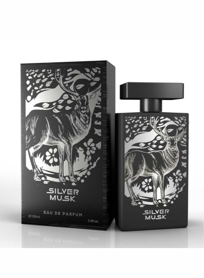 Silver Musk Perfumes for Men and Women Eau De Parfum 100ml - Long Lasting Unisex Fragrance with Citrus and Fruity Accords