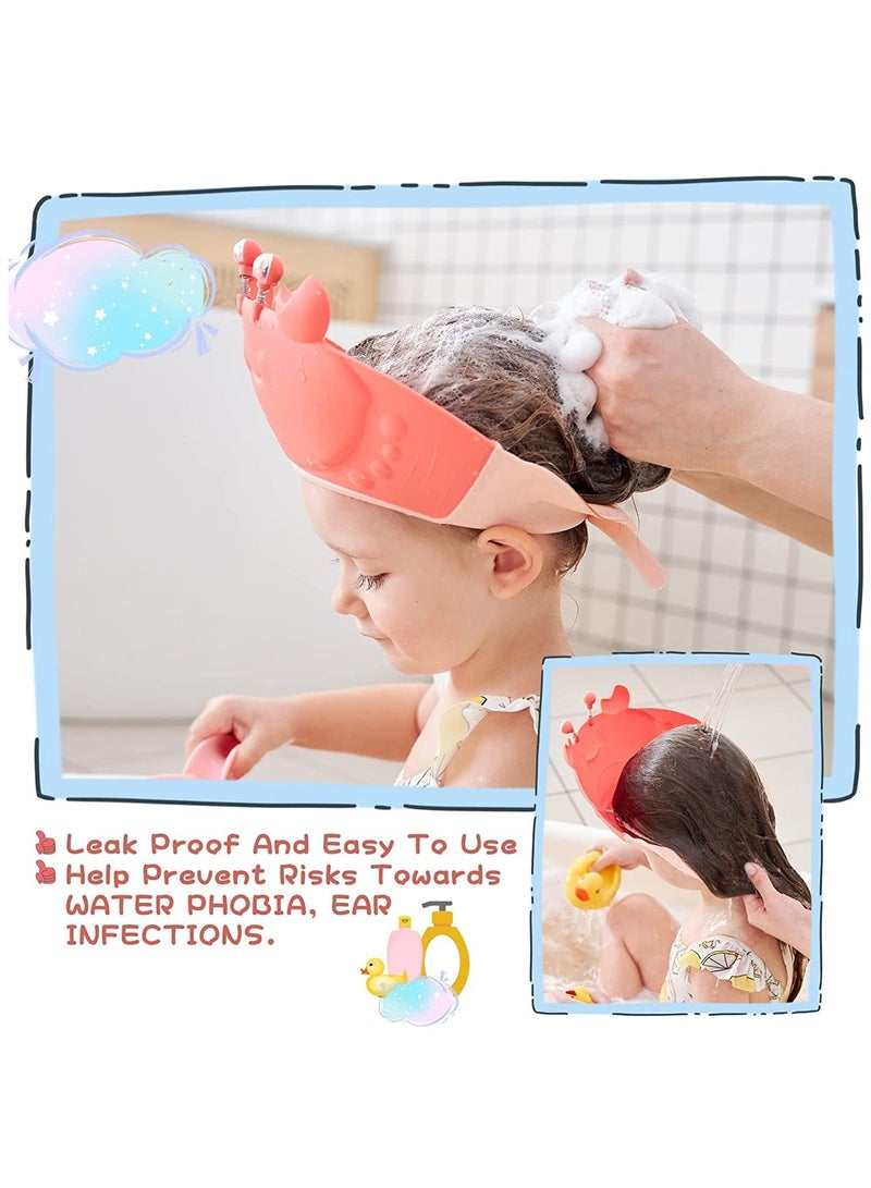 Toddler Shower Cap Baby Shower Cap Bathing Hat, Adjustable Silicone Shower Cap, Waterproof Bathing Eye, and Ear Protection Bath, for Children Infants, Toddlers, Children