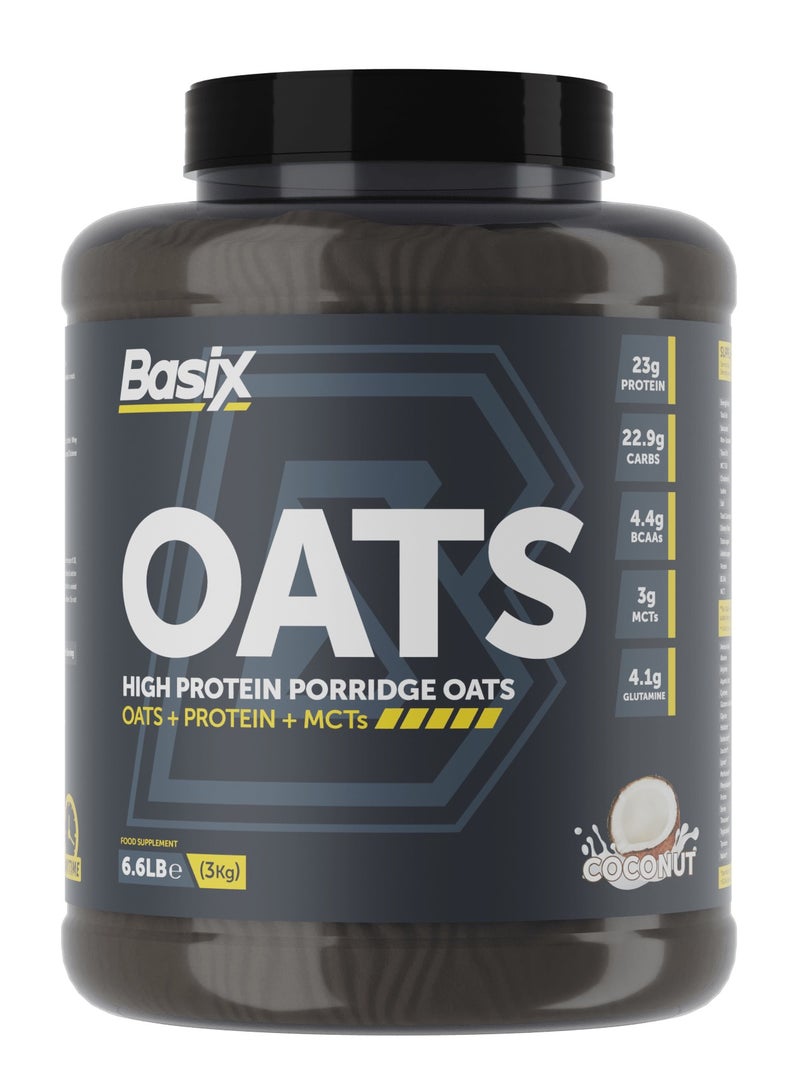 Basix Oats High Protein Porridge 3kg Coconut Flavor 50 Serving