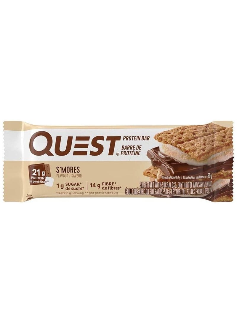 S'mores Protein Bar, High Protein, Low Carb, Gluten Free, Keto Friendly, 1 count