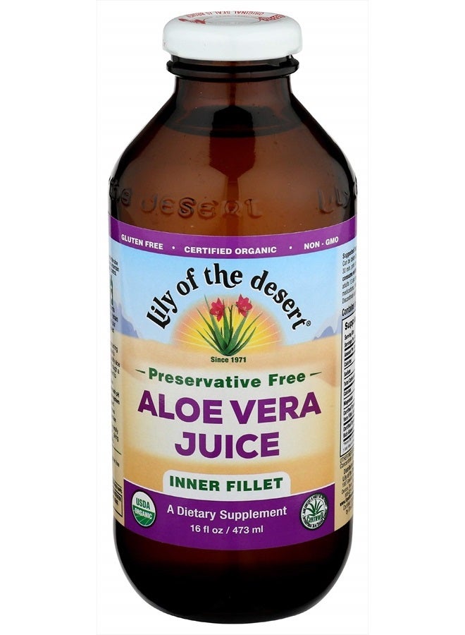 Aloe Vera Juice Organic No Preservatives - 16 oz - Liquid