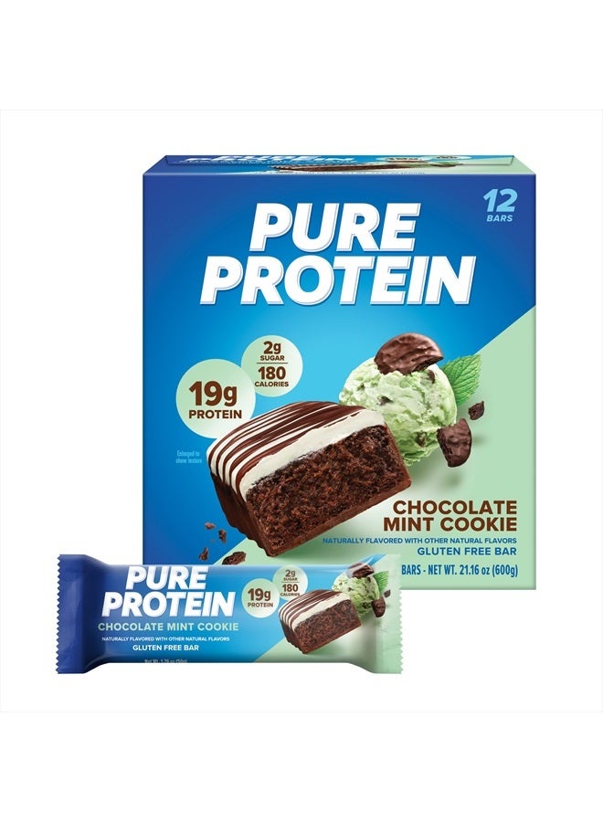 Bars, High Protein, Nutritious Snacks to Support Energy, Low Sugar, Gluten free, Chocolate Mint Cookie,1.76oz, 12 Count (Packaging May Vary)