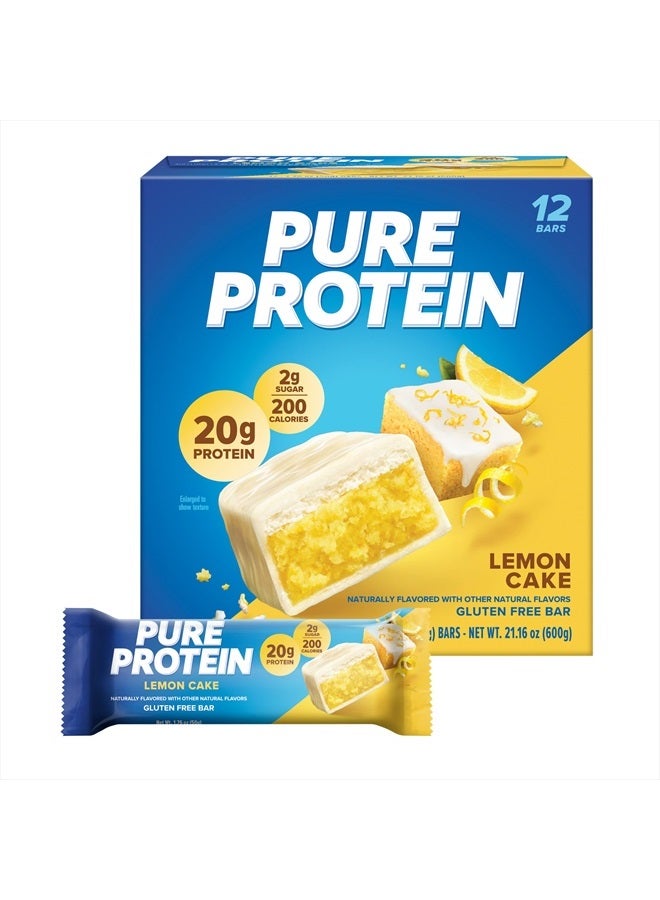 Bars, High Protein, Nutritious Snacks to Support Energy, Low Sugar, Lemon Cake, 1.76 oz, 12 Count Pack of 1, Packaging May Vary