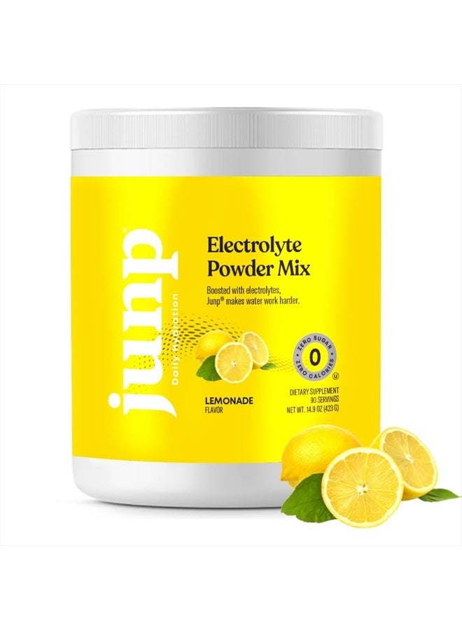 Hydration Electrolyte Powder, Electrolytes Drink Mix, Hydration Mix, Sugar Free, Gluten Free, 0 Calories, 0 Carbs, Keto Friendly, NON - GMO Kosher, 90 Servings. (Lemonade)