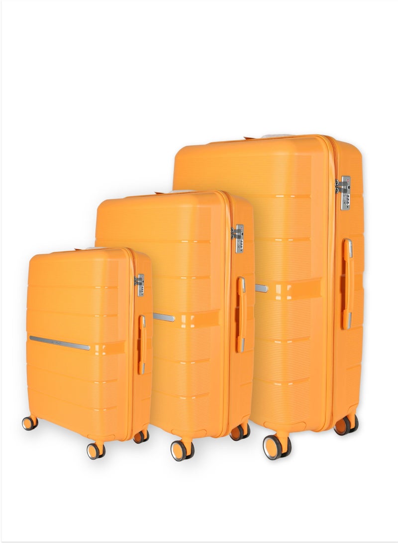 Hardshell Luggage Sets PP Luggage Sets With Lightweight Design Luggage Sets With Double Spinner Wheels, Built-In TSA 20/24/28 inch - Set of 3 Pieces