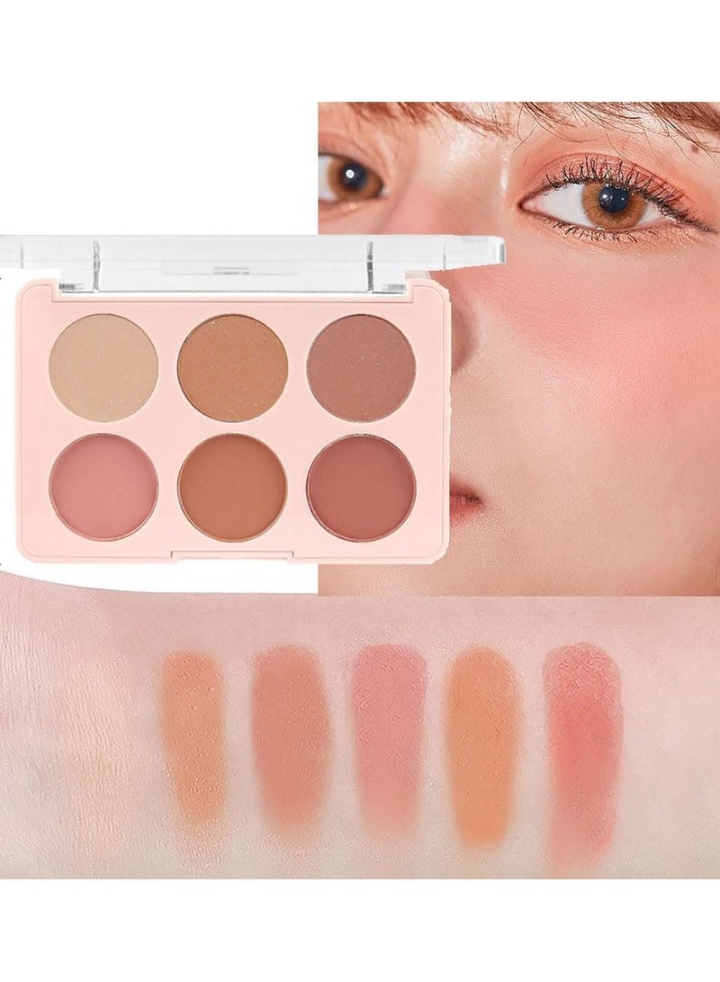 6 Colors Face Blush Blusher Highlighter Makeup Palette Maquillaje Profesional Luminizers Cheek Shimmer Stick Bronzer And Highlighter Palette Makeup