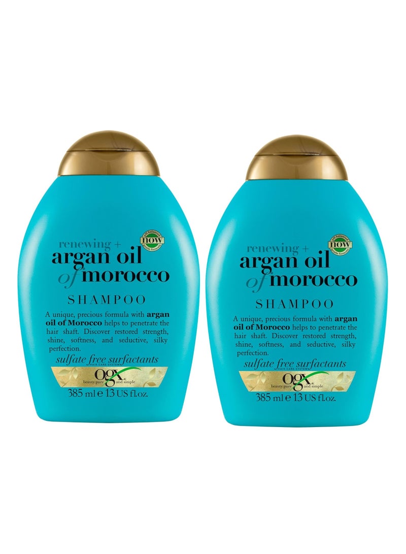 Pack of 2 OGX Shampoo Renewing Argan Oil of Morocco 385ml