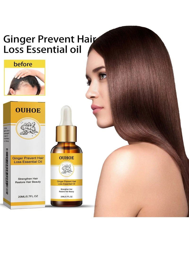 Ginger Hair Dense Essential Oil, Anti Hair Loss Germinal Ginger Hair Growth Oil, Moisturizing Scalp Treatment Hair Enhance Oil, Nourshing Hair Growth Essence For Hair Repair