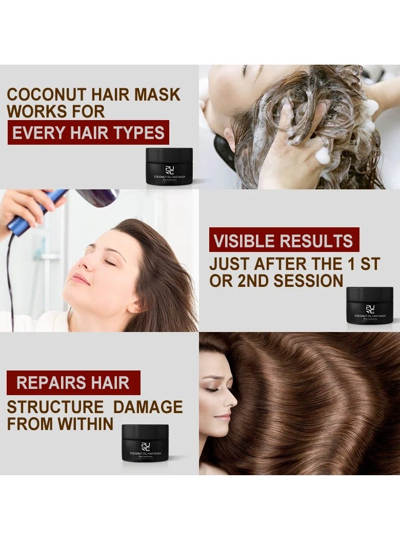 Coconut Oil Hair Mask, Natural And Safe Repairing Hair Conditioner Mask, Smoothing Straightening Hair Treatment Cream, Restoring Hair Mask For Repairing Damage, Dry And Frizzy Hair