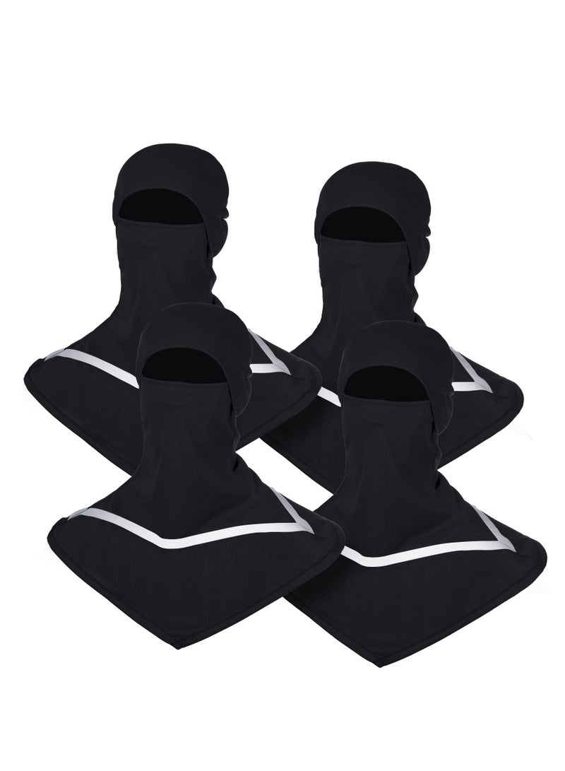 Summer Balaclava, Sun Protection Full Face Balaclava, with Reflective Strip Cooling Breathable Long Neck Covers, Breathable Polyester Material, Elastic Fit, Suitable for Camping, Cycling (4 Pcs)