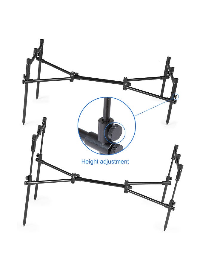 Detachable Fishing Rod Stand Buzz Bar Pole Rest Head Folding Retractable Fishing Rod Holder with Carry Bag