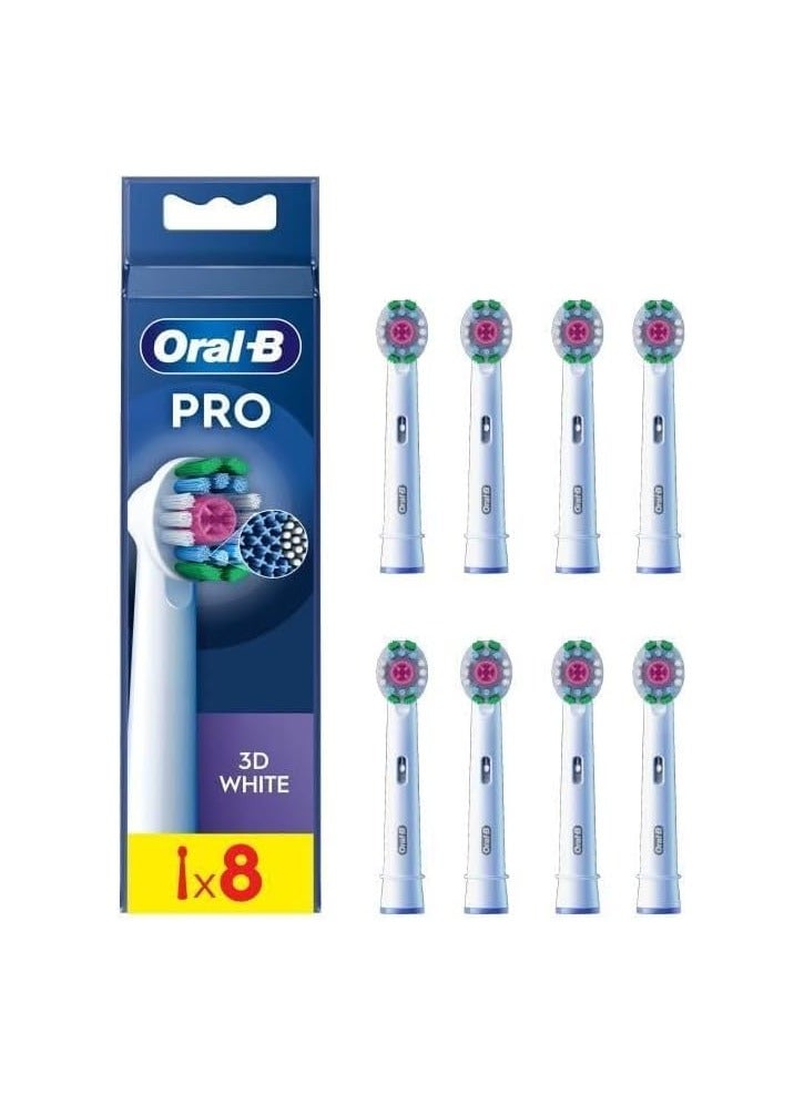 Oral-B Pro 3D White Electric Toothbrush Head Pack of 8, White